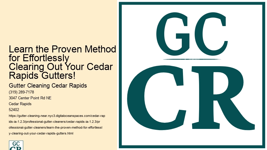 Learn the Proven Method for Effortlessly Clearing Out Your Cedar Rapids Gutters!