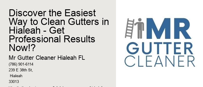 Discover the Easiest Way to Clean Gutters in Hialeah - Get Professional Results Now!?