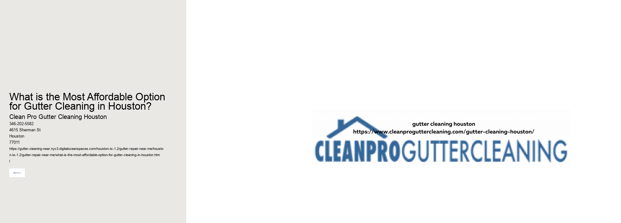 What is the Most Affordable Option for Gutter Cleaning in Houston?