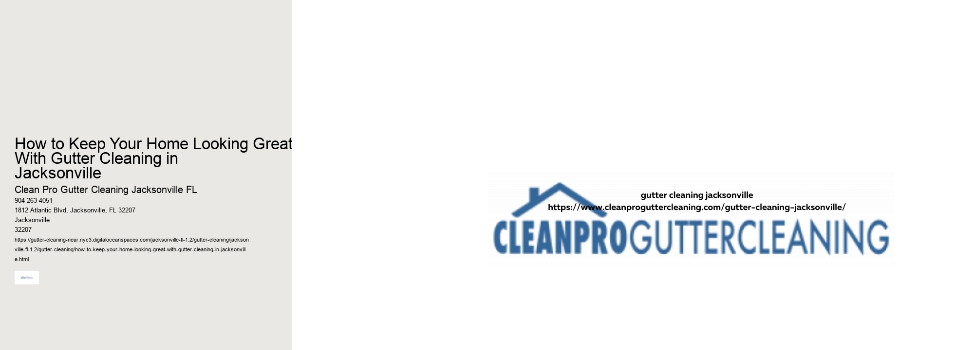 How to Keep Your Home Looking Great With Gutter Cleaning in Jacksonville 