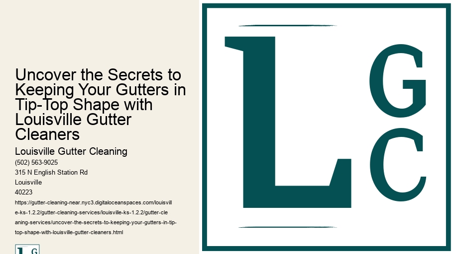 Uncover the Secrets to Keeping Your Gutters in Tip-Top Shape with Louisville Gutter Cleaners