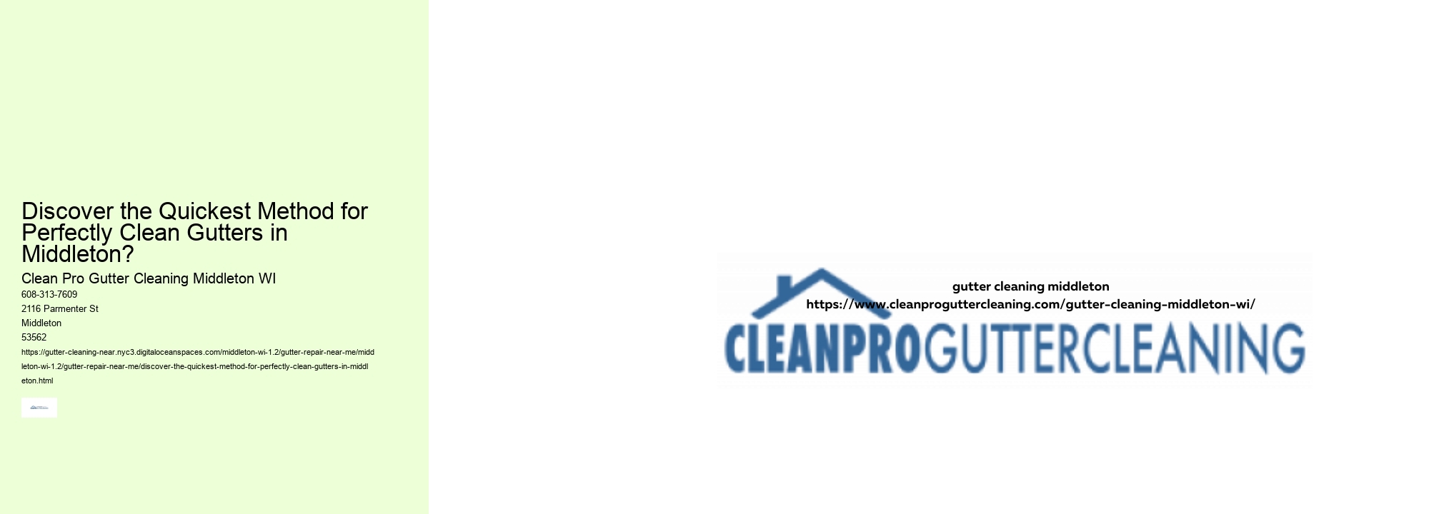 Discover the Quickest Method for Perfectly Clean Gutters in Middleton?
