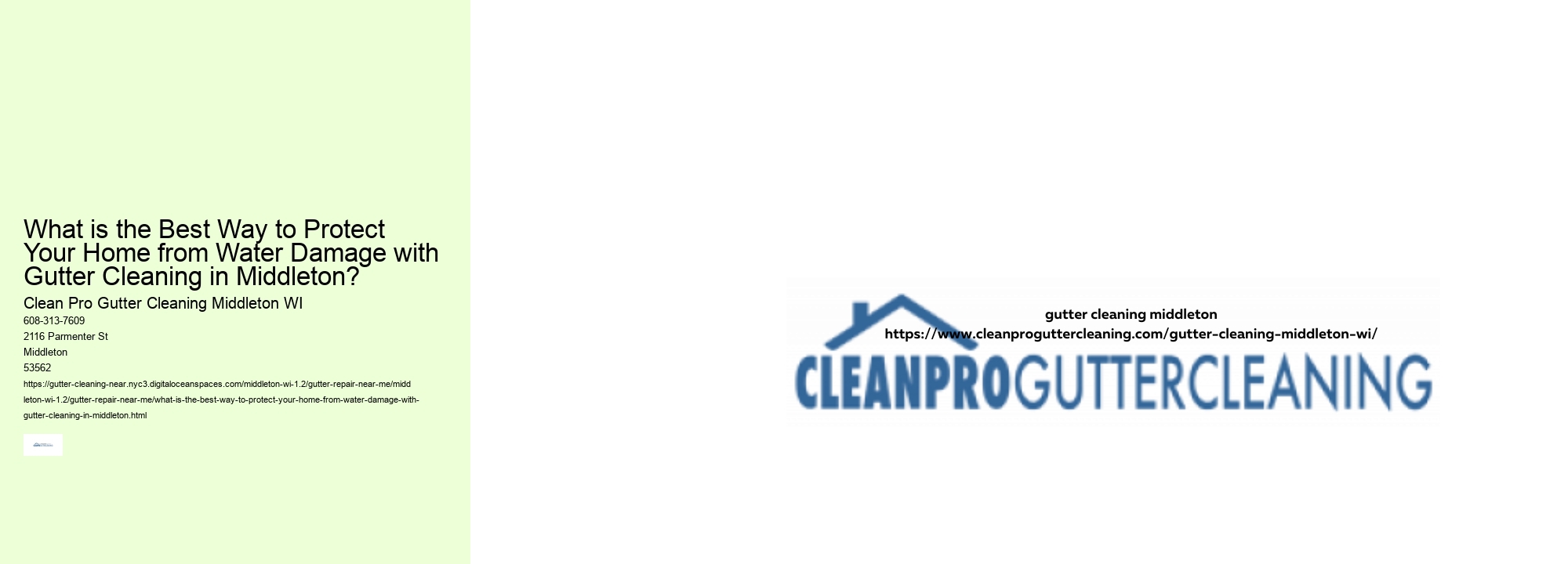 What is the Best Way to Protect Your Home from Water Damage with Gutter Cleaning in Middleton?