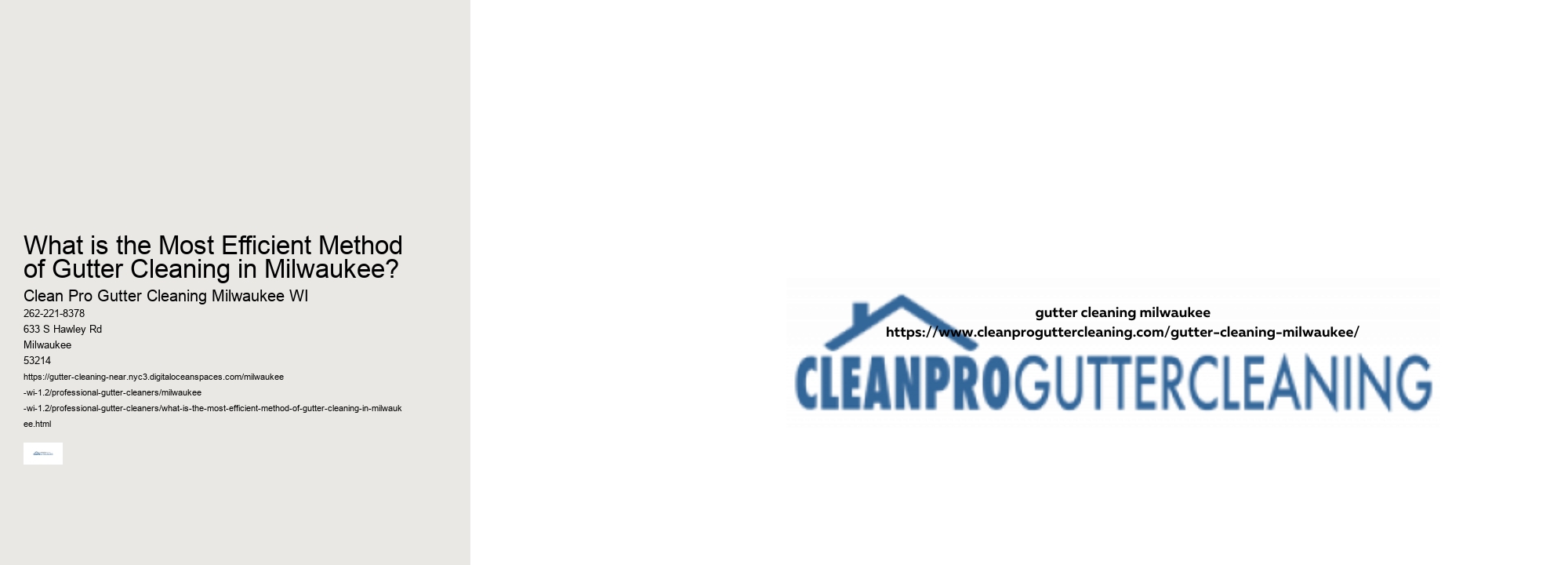 What is the Most Efficient Method of Gutter Cleaning in Milwaukee?