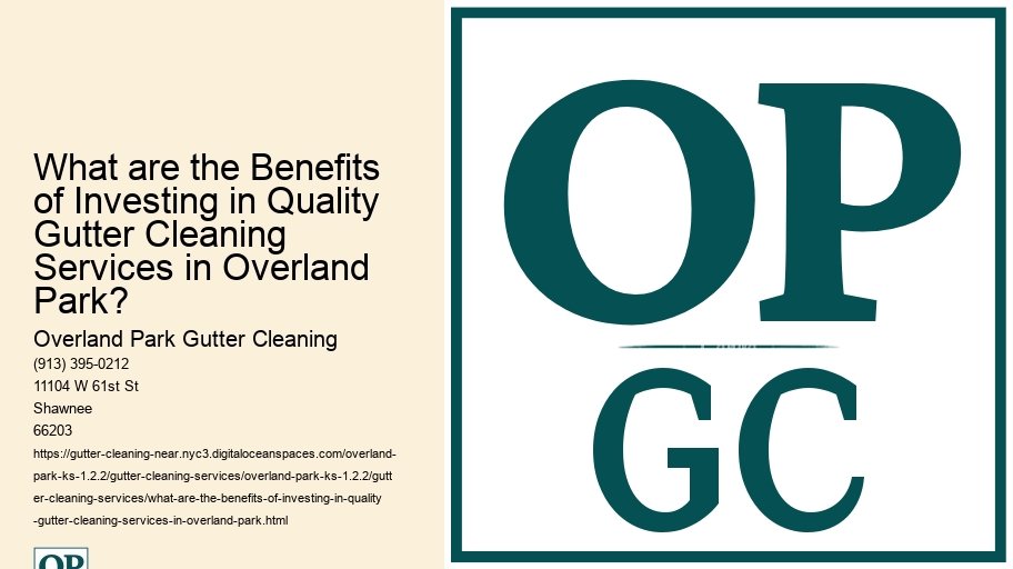 What are the Benefits of Investing in Quality Gutter Cleaning Services in Overland Park?