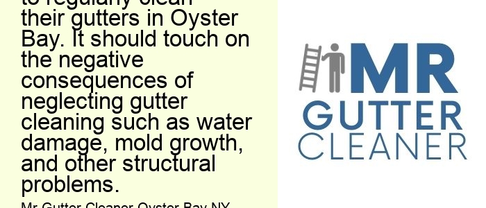The importance of gutter cleaning in Oyster Bay: This topic should explore the reasons why it is crucial for homeowners to regularly clean their gutters in Oyster Bay. It should touch on the negative consequences of neglecting gutter cleaning such as water damage, mold growth, and other structural problems.