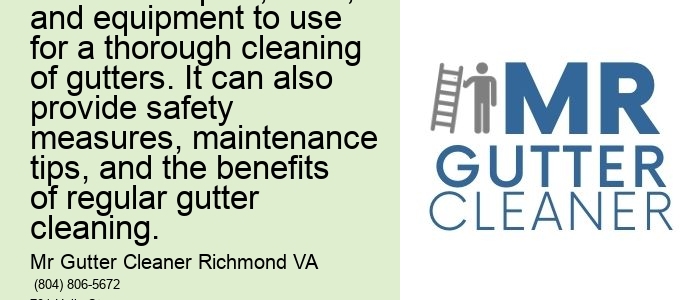 Tips for Efficient Gutter Cleaning: This topic can cover the best techniques, tools, and equipment to use for a thorough cleaning of gutters. It can also provide safety measures, maintenance tips, and the benefits of regular gutter cleaning.